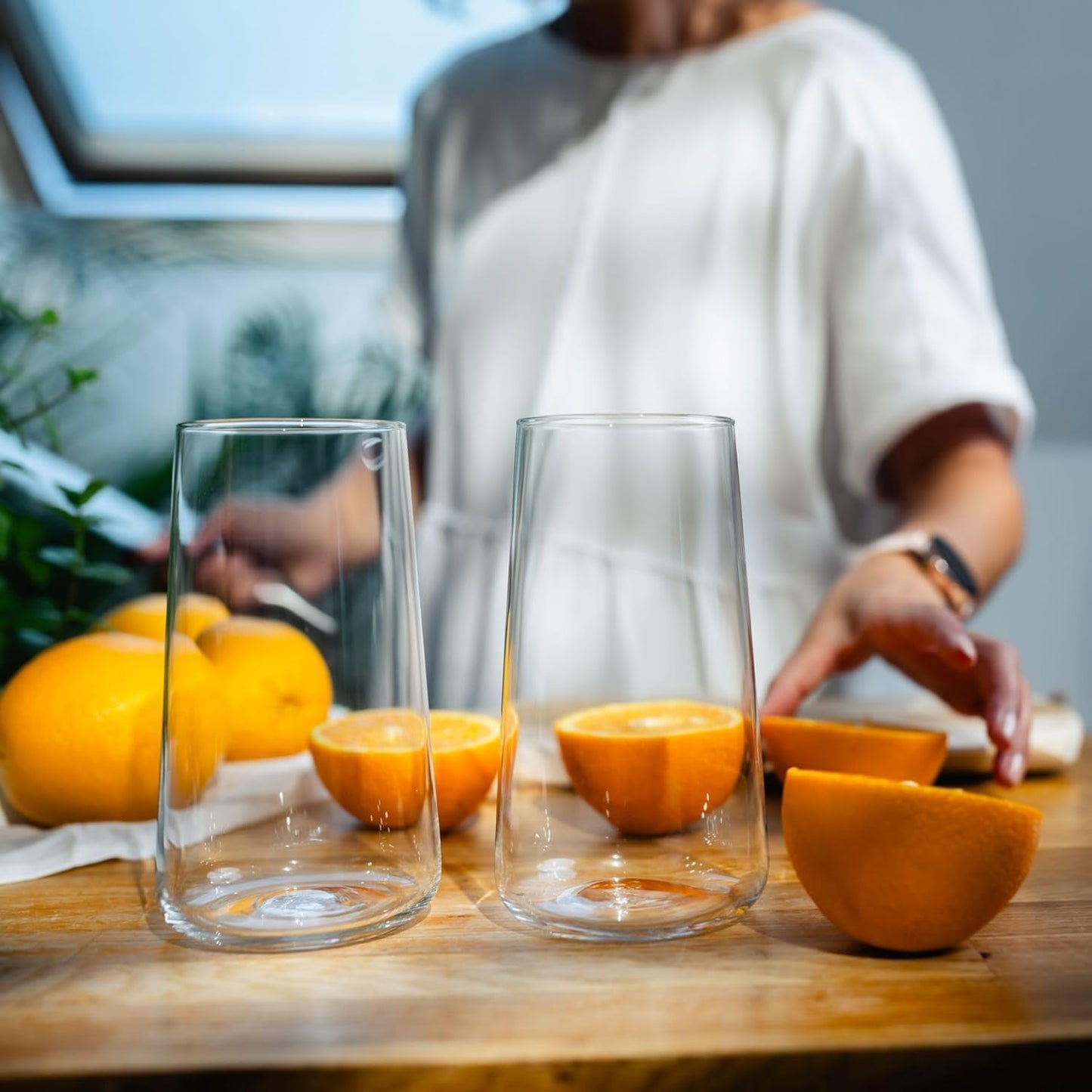 Krosno Infinity 600ml Geometric Water Glasses Set of Four
