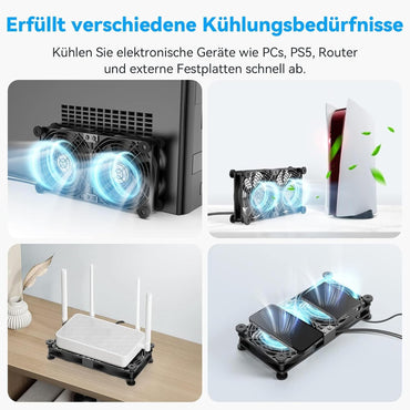 ELUTENG Dual 120mm Quiet USB Fan with 3 Adjustable Speeds