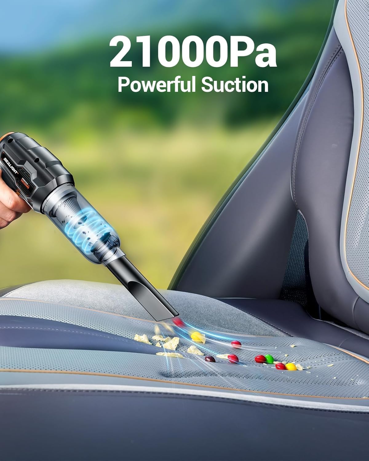 SEALIGHT Cordless Handheld Car Vacuum with 21000Pa Power