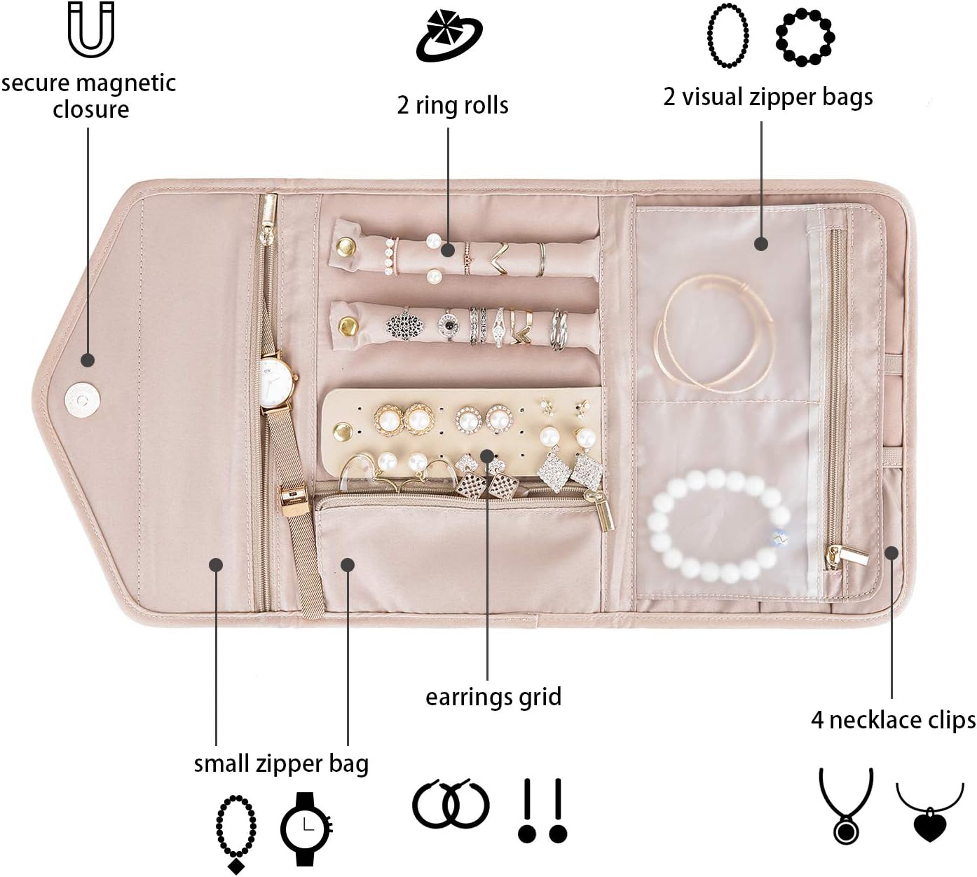 Travel Jewelry Organizer Case