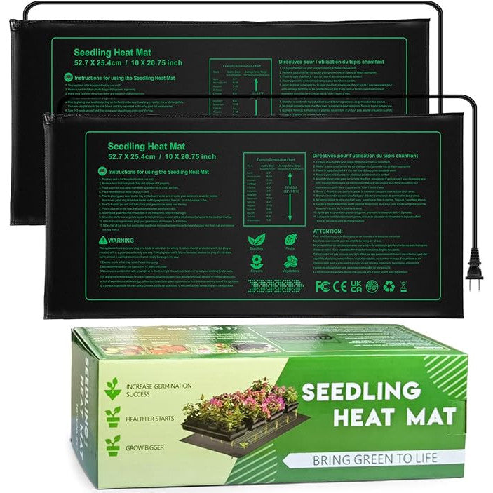 NAMOTEK 2-Pack Waterproof Seedling Heat Mat 10x20 Hydroponic