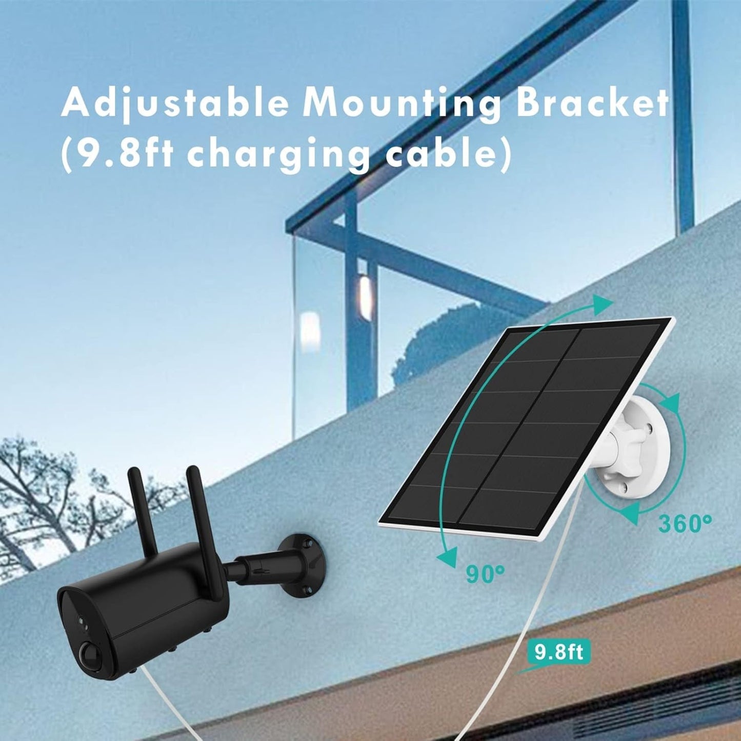 5W Solar Panel Charger for Outdoor Security Camera - Continuous Power & IP65 Waterproof