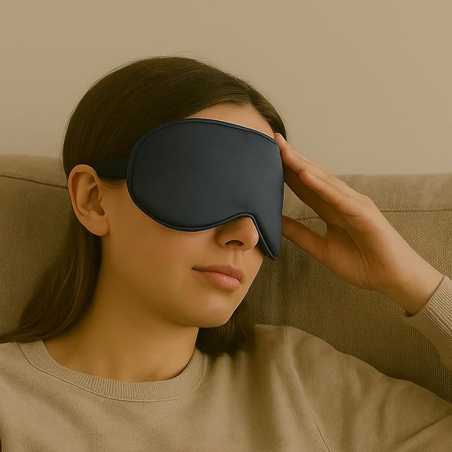 CURA Weighted Bamboo Sleep Eye Mask with Adjustable Strap