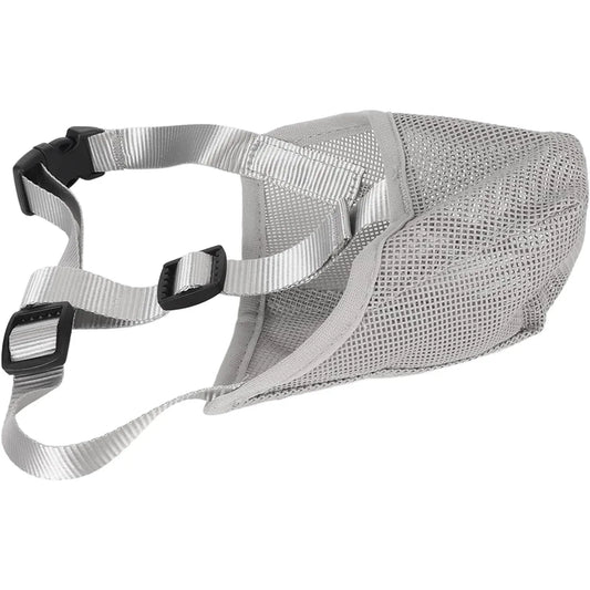 Adjustable Breathable Mesh Dog Muzzle: Anti-Bite, Chew, Lick, Training, Gray - Gomix Brands Outlet
