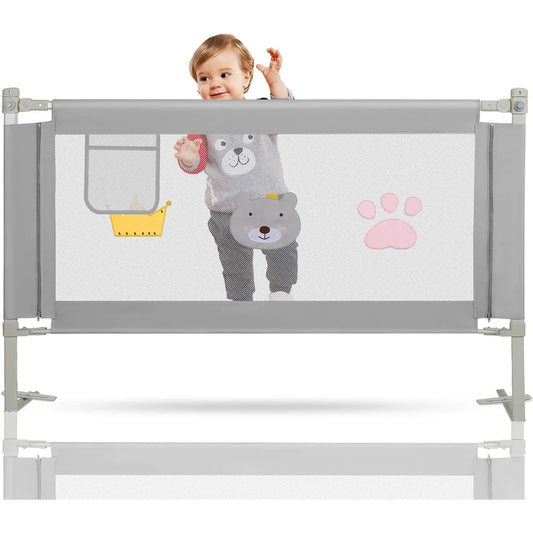 WOLTU Adjustable Grey Children’s Bed Rail with Airy Mesh Guard - Gomix Brands Outlet