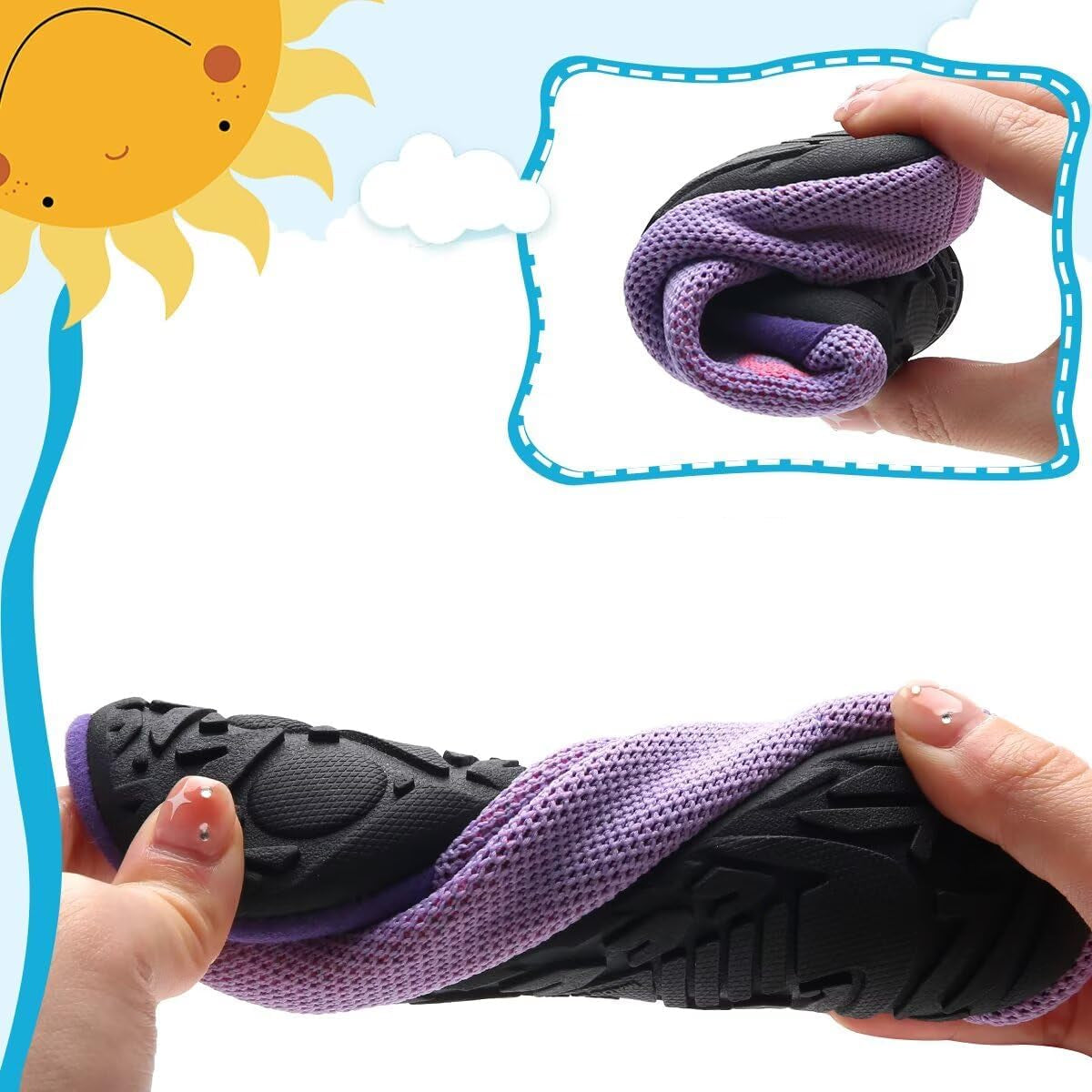 Kyopp Kids Breathable Non-Slip Barefoot Slippers - Soft Indoor Play Shoes