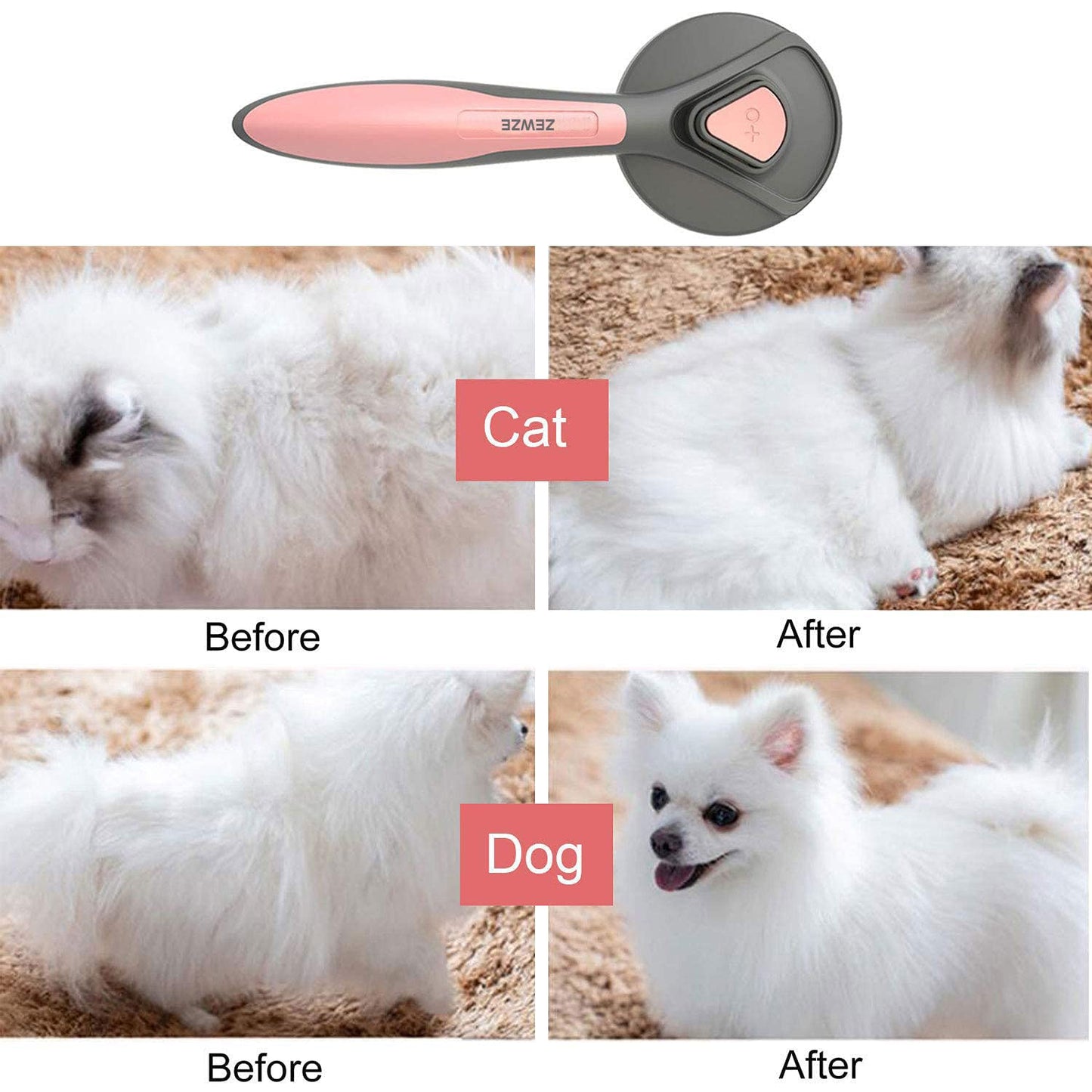 ZEWZE Pet Brush: Shedding Tool for Medium and Long Hair Pets