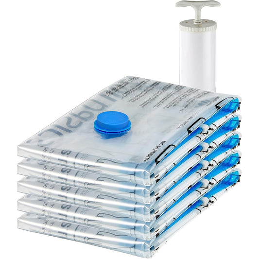Amazon Basics Large Clear Vacuum Storage Bags with Manual Pump