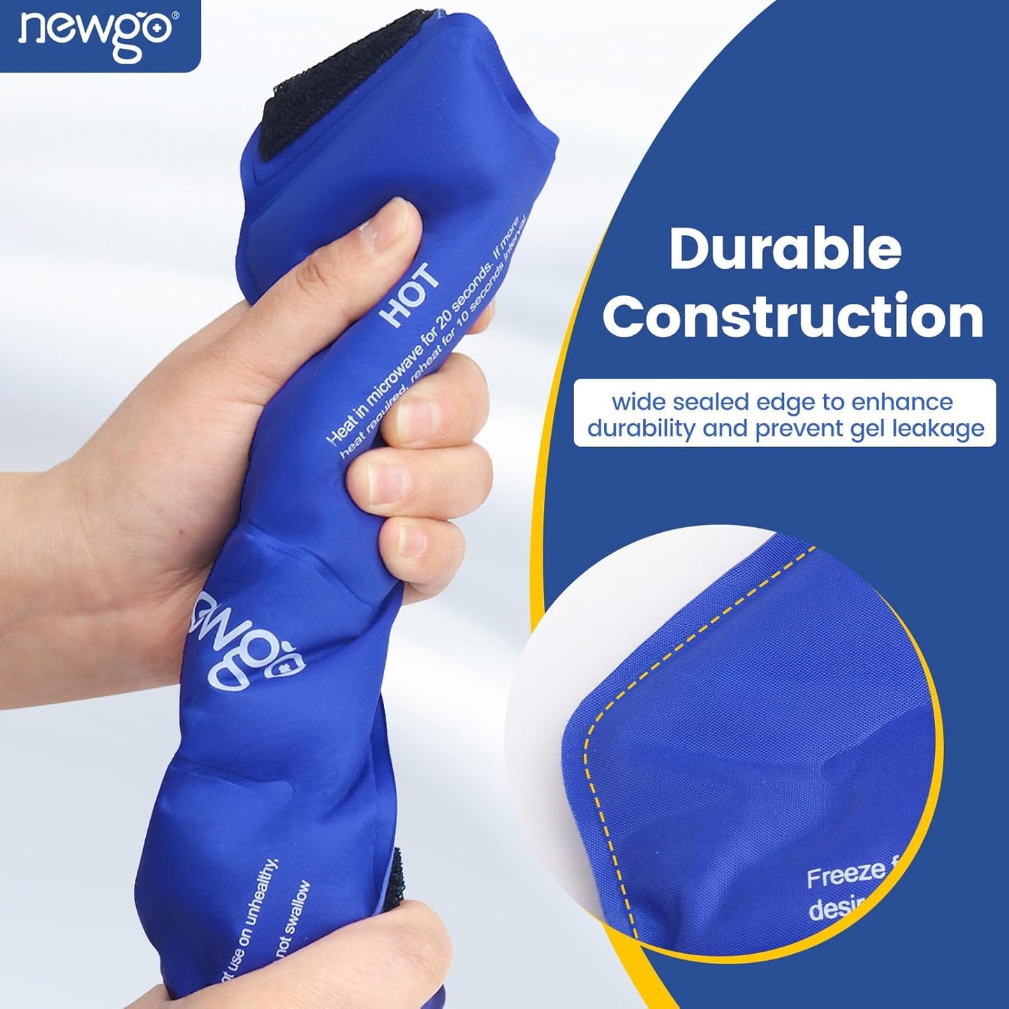 NEWGO Reusable Ankle Ice Pack Wrap for Pain Relief & Injury Recovery