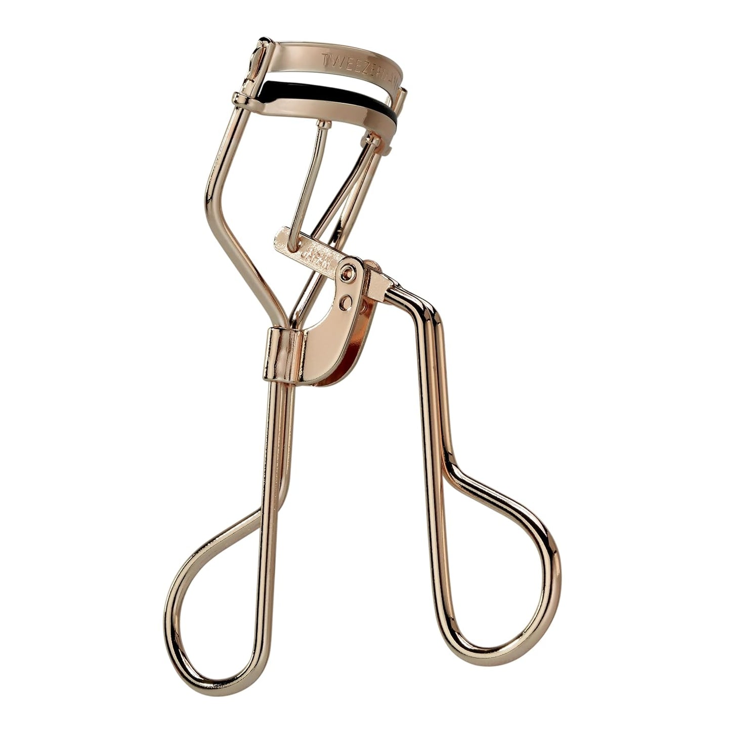 Tweezerman 38° Almond Eyelash Curler Champagne Stainless Steel 3 Pads