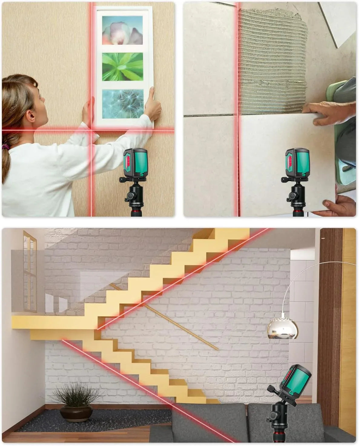 Hychika 15.24m Self-Leveling Cross Line Laser Level with Dual Modules - Gomix Brands Outlet