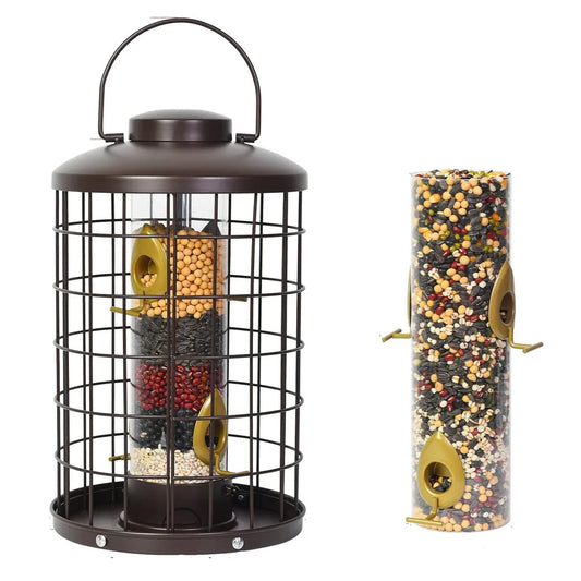 Heavy-Duty Metal Cage Bird Feeder with 4 Ports - Gomix Brands Outlet