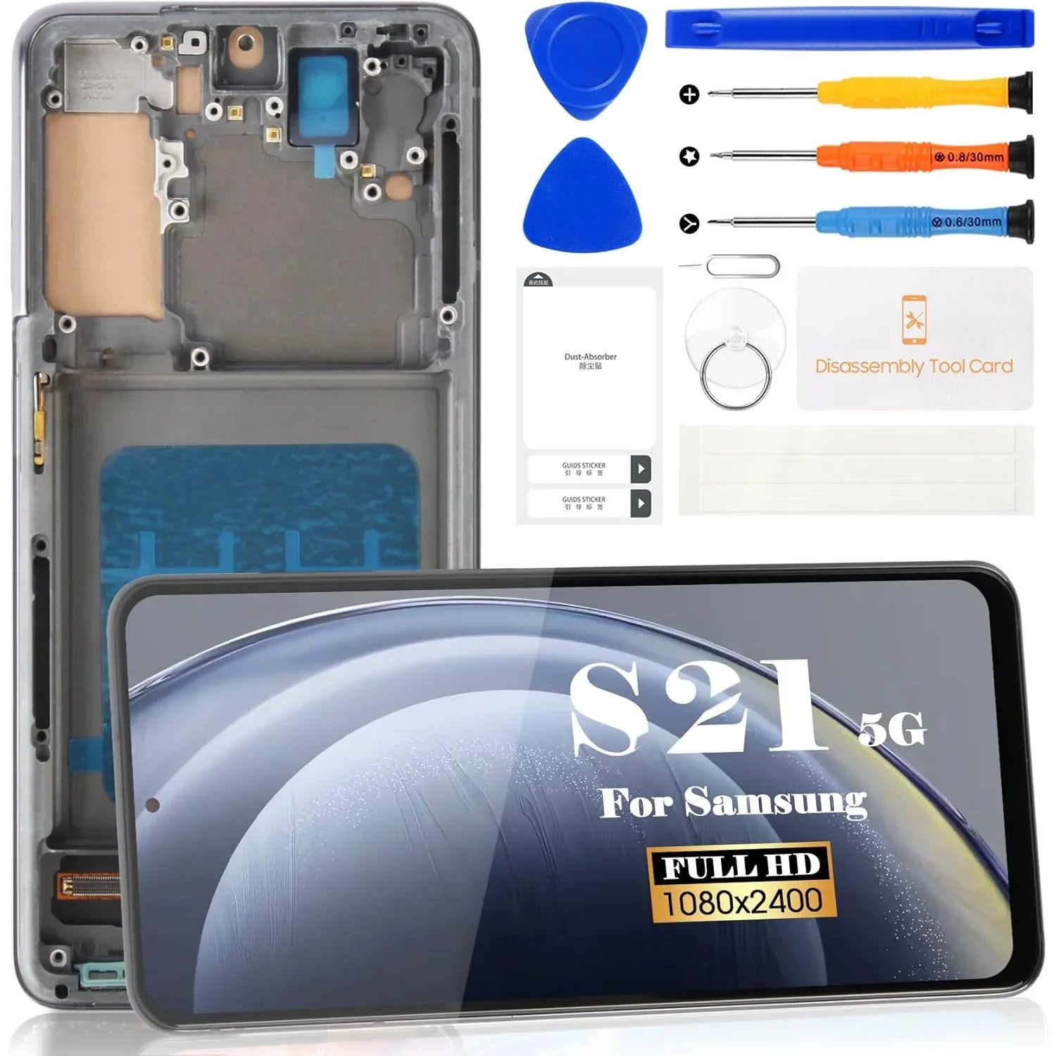 Samsung Galaxy S21 5G LCD Touch Screen Replacement Kit Black - Gomix Brands Outlet