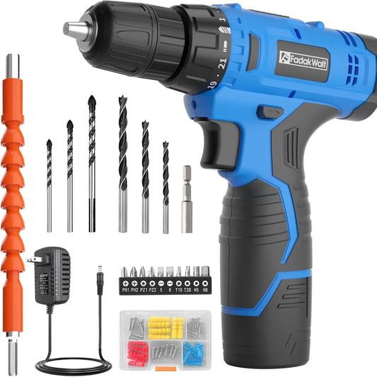 FADAKWALT 12V 3/8" Cordless Drill/Driver Kit with 1.3Ah Battery - Gomix Brands Outlet
