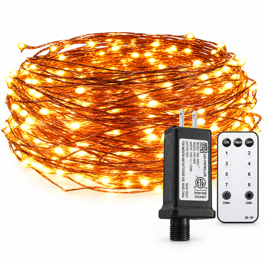 Warm White 65ft LED Fairy String Lights with Remote