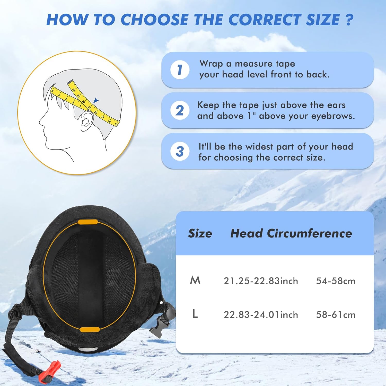 KUYOY Unisex Medium Ski Helmet with Goggle Compatibility