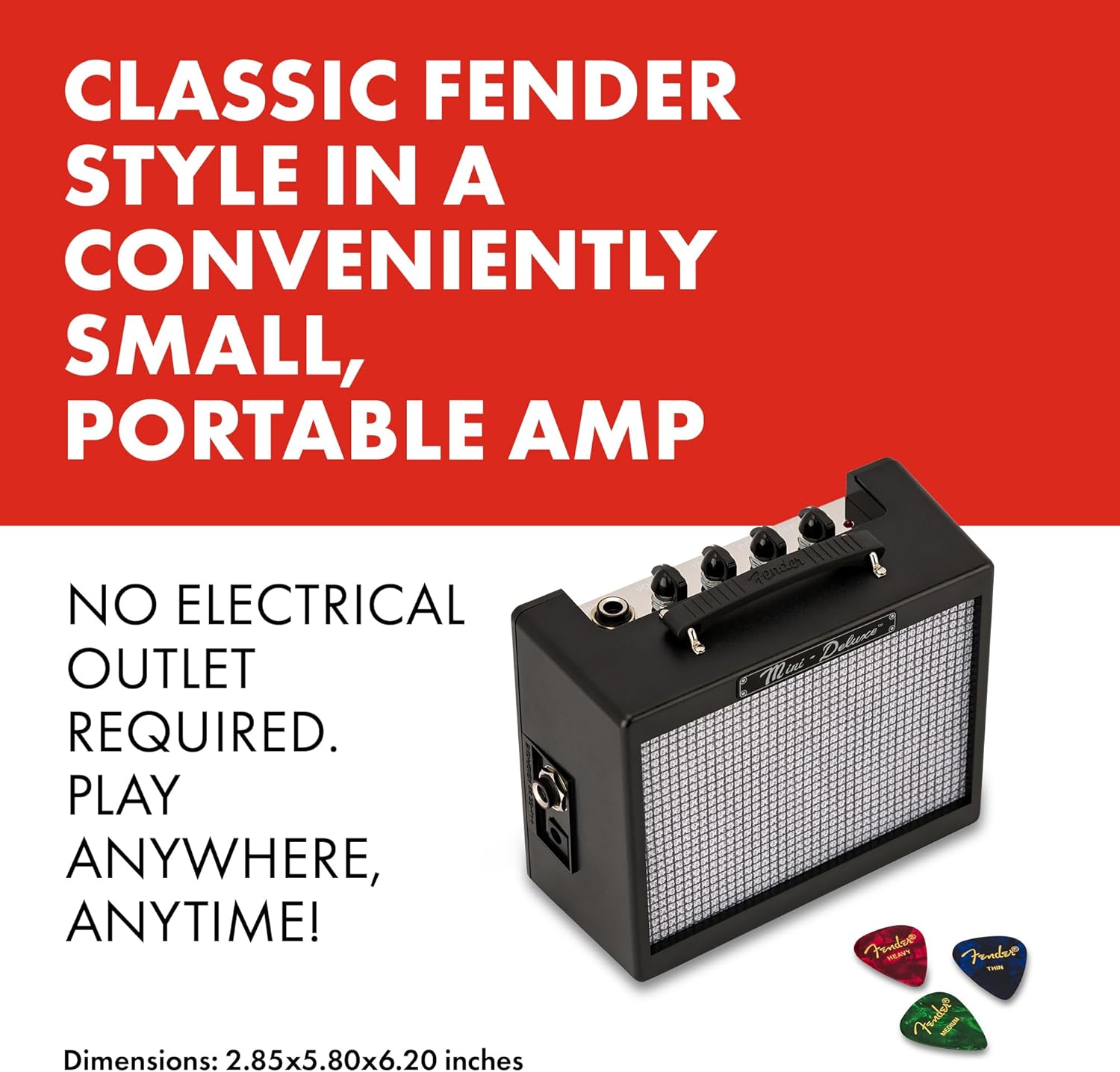 Fender Mini Deluxe 3-Watt Electric Guitar Amplifier - Portable and Authentic