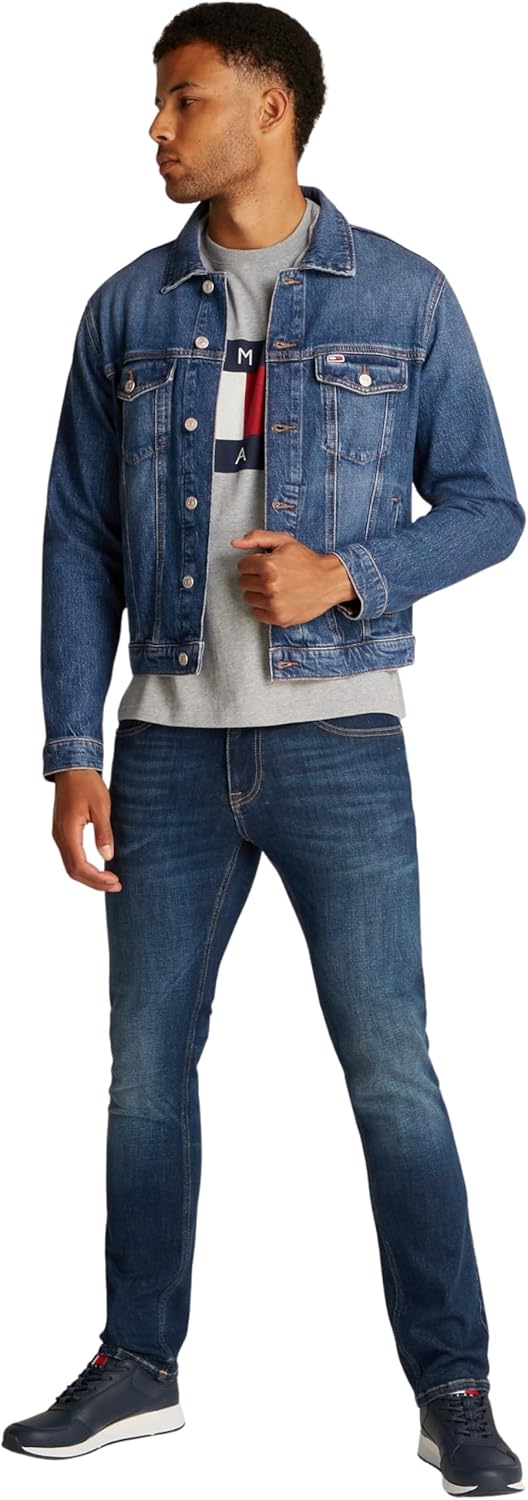 Tommy Jeans Men's Denim Jacket with Chest Pockets