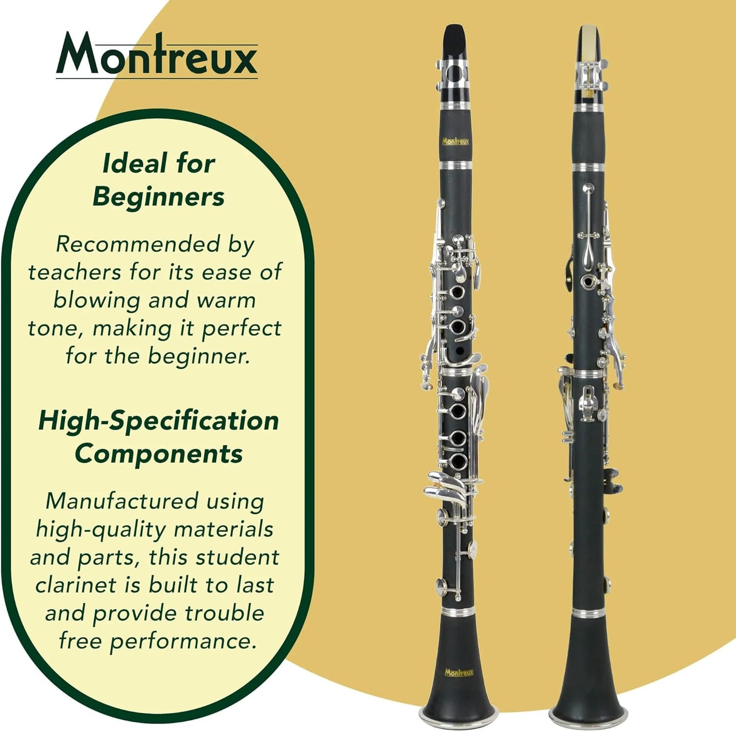 Montreux Sonata Student Bb Clarinet with Lightweight Carrying Case