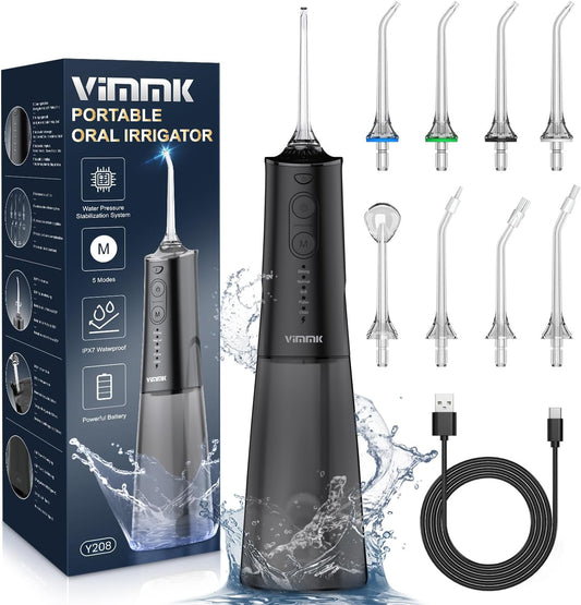 Vimmk Wireless Dental Water Flosser with IPX7 Waterproof Design