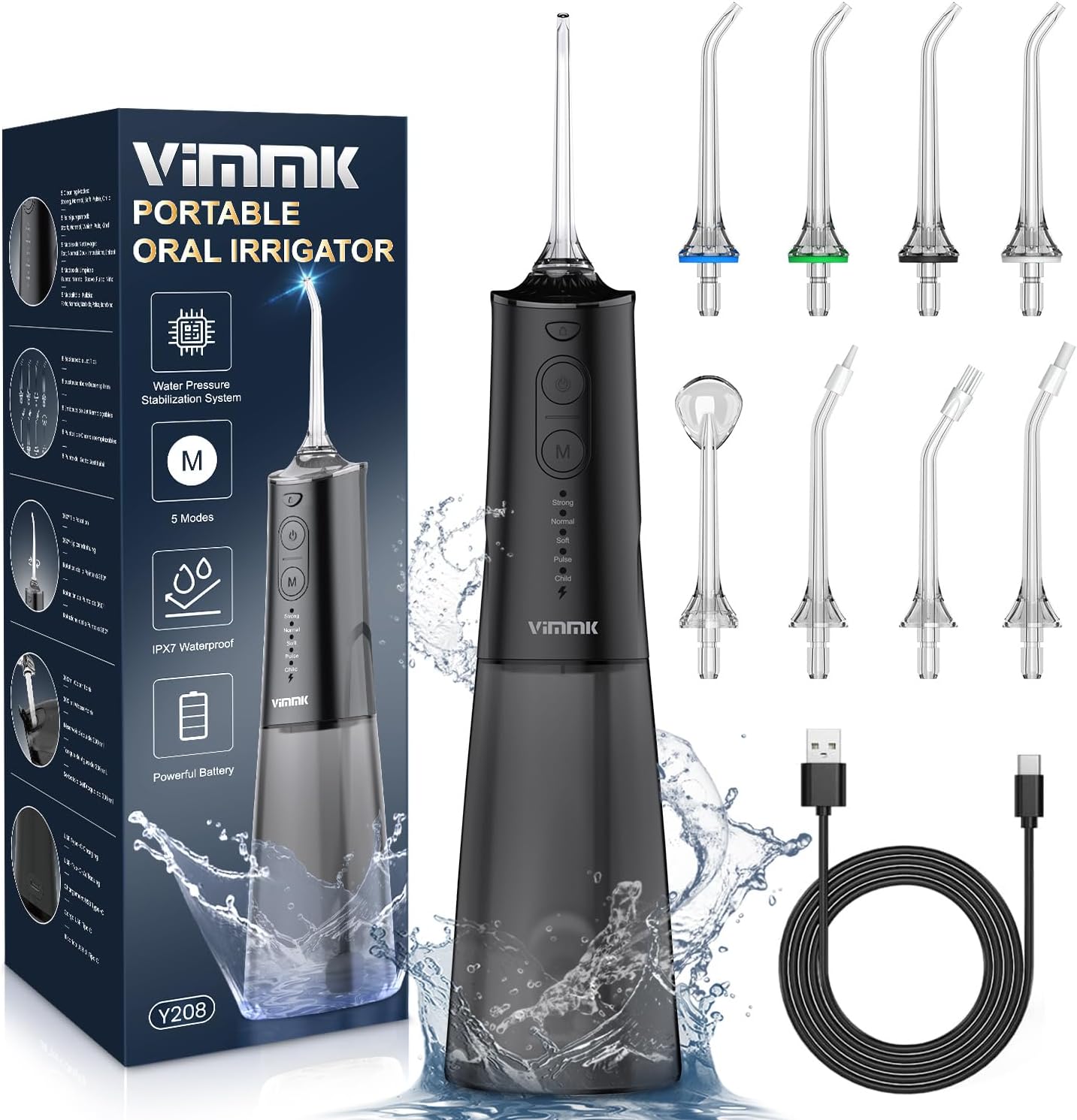 Vimmk Wireless Dental Water Flosser with IPX7 Waterproof Design