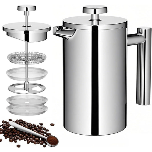 Meelio 600ml Double-Wall Insulated Stainless Steel French Press Coffee Maker