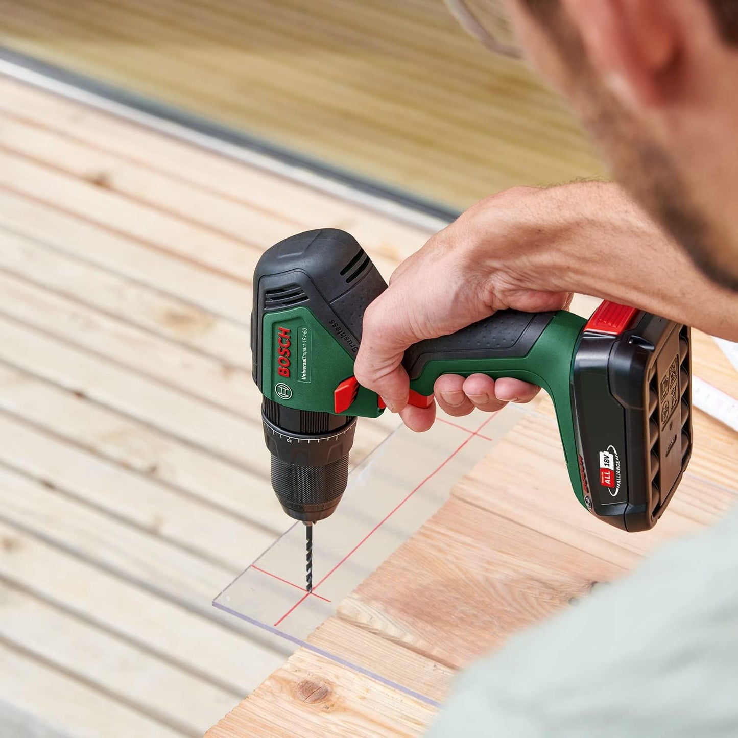 Bosch UniversalImpact 18V Cordless Combi Drill Kit with Dual 1.5Ah Batteries
