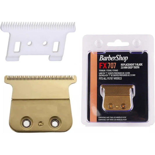 FX707 Gold 2.0mm Deep Tooth Titanium Blade Set for BaByliss