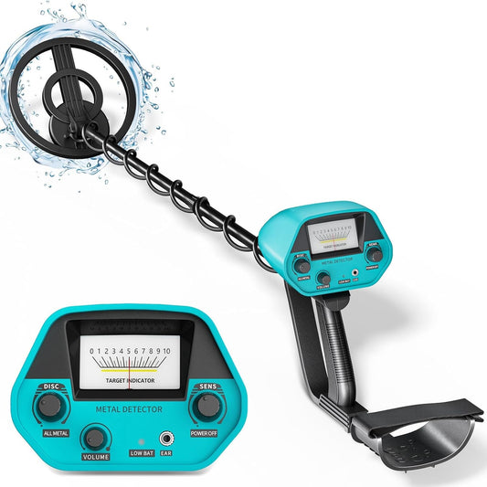 HIUYRFS Waterproof Rechargeable Metal Detector for Gold, Coins, Adjustable, All Ages