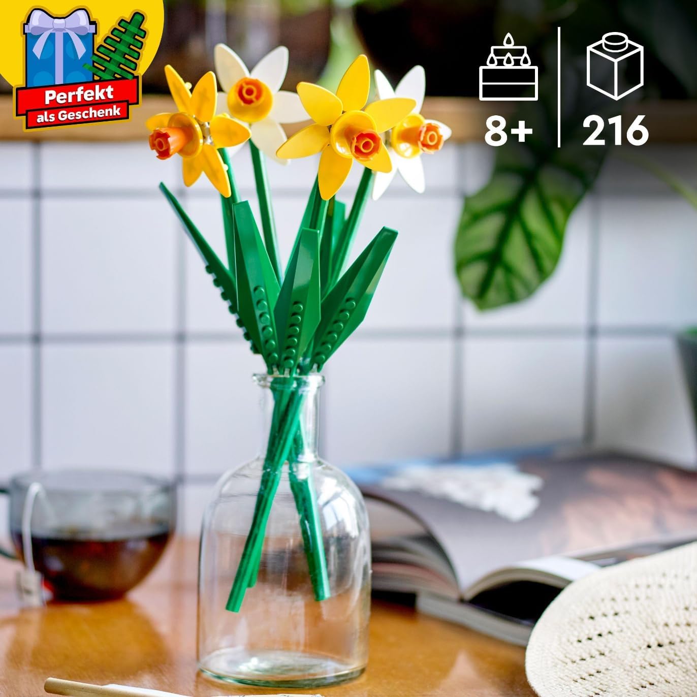 LEGO Daffodil Flower Building Set – Bright Yellow & White Blooms