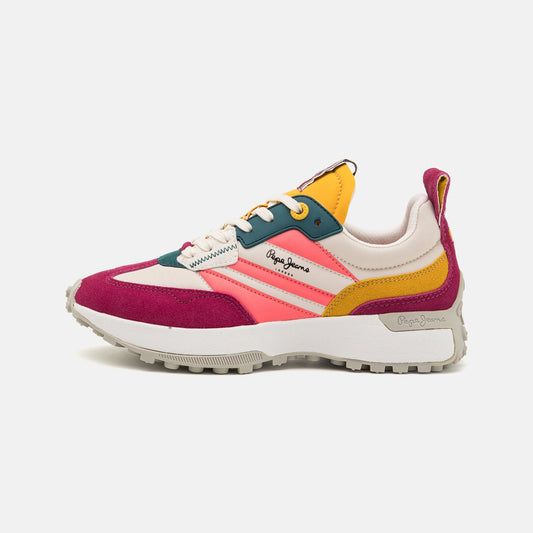 Pepe Jeans Lucky Main Ecru White Trainers - Stylish Multi-Color Casual Footwear