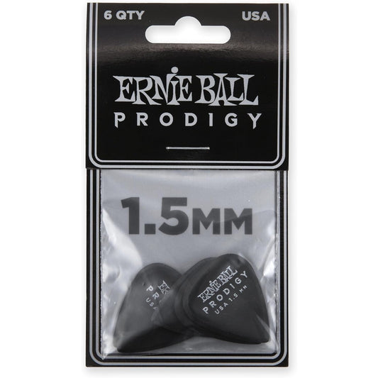 Ernie Ball Prodigy Black 1.5mm Guitar Pick Pack 6