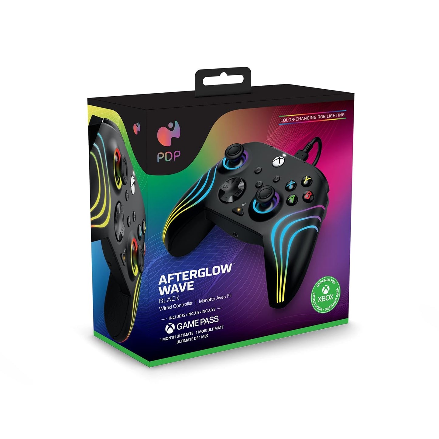 PDP Afterglow Wave Wired Xbox Controller with Custom RGB Lighting