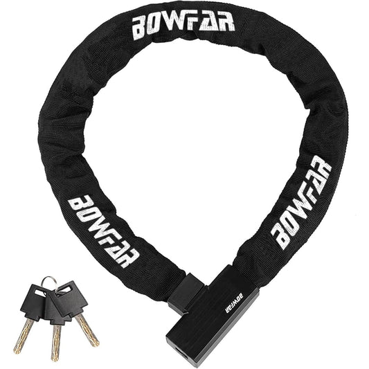Bowfar High Security 6mm Chain Bike Lock - Waterproof, 100cm, Level 7