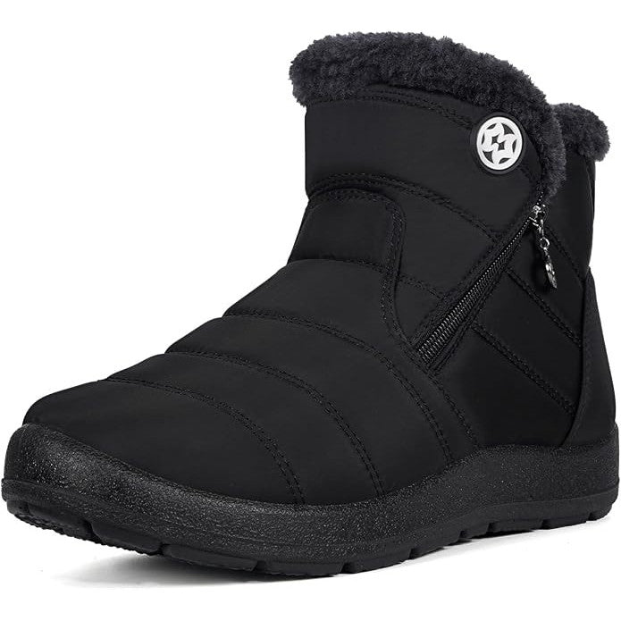 Eagsouni Women's Warm Fur‑Lined Waterproof Snow Ankle Boots