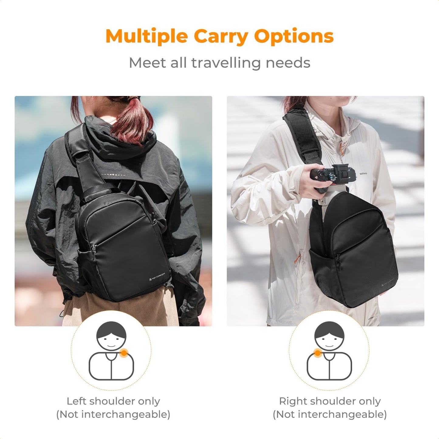 Waterproof Adjustable 5L Camera Sling Backpack by K&F Concept
