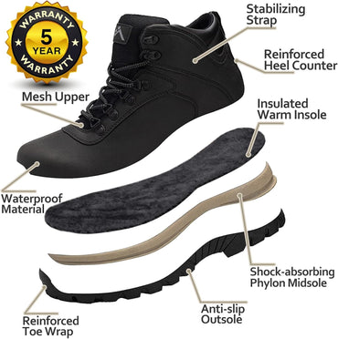 CC-Los Men's Lightweight Winter Snow Boots – Warm All-Day Comfort