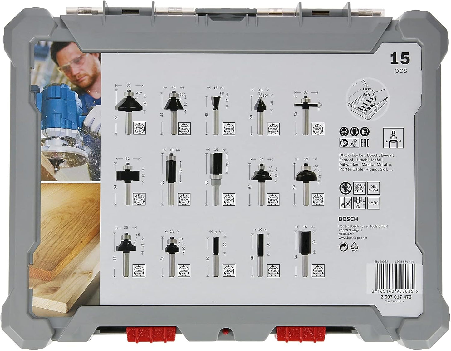 Bosch Professional Wood Router Bit Set