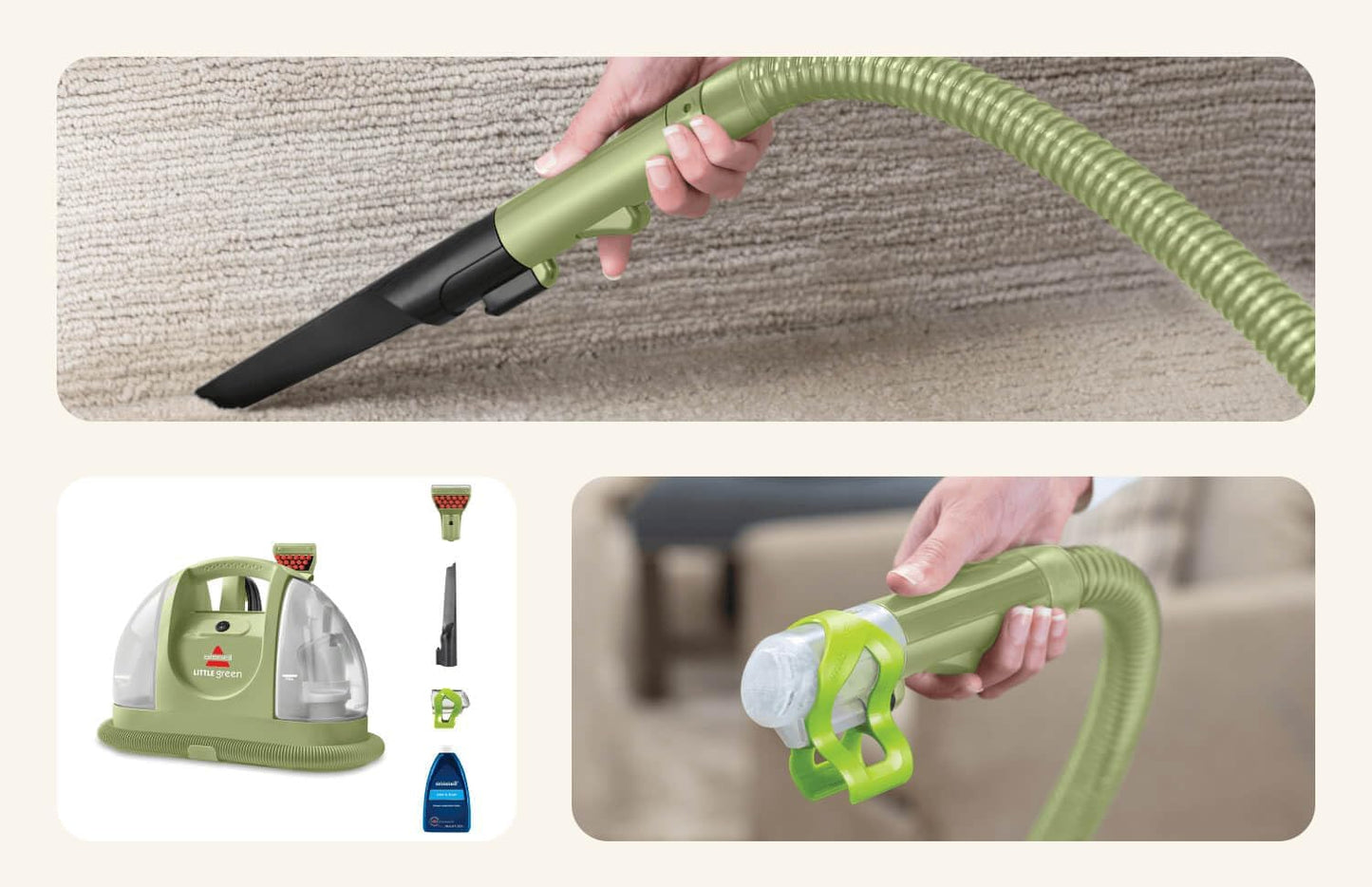 BISSELL Little Green Upholstery Cleaner with 340W Motor and Two‑Tank System