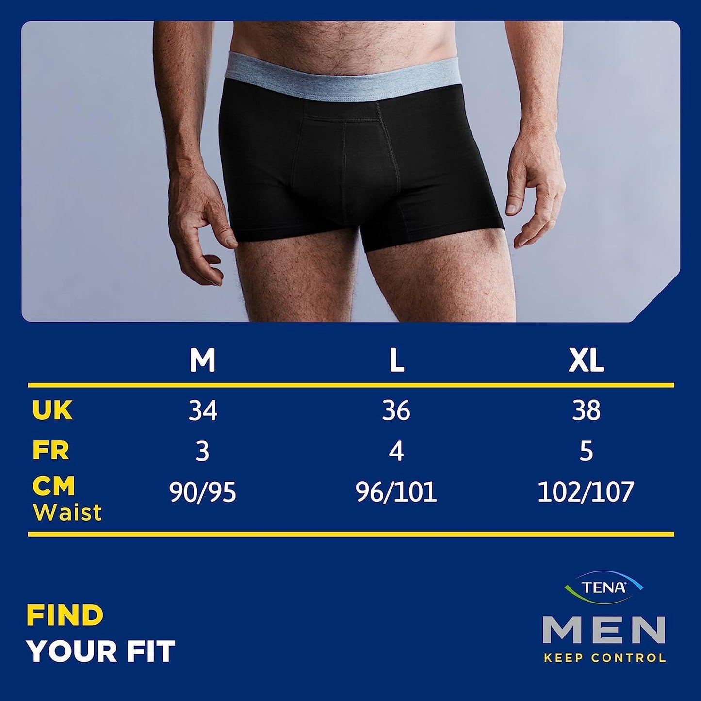 TENA Men Washable Protective Pants – Light Absorption Boxers