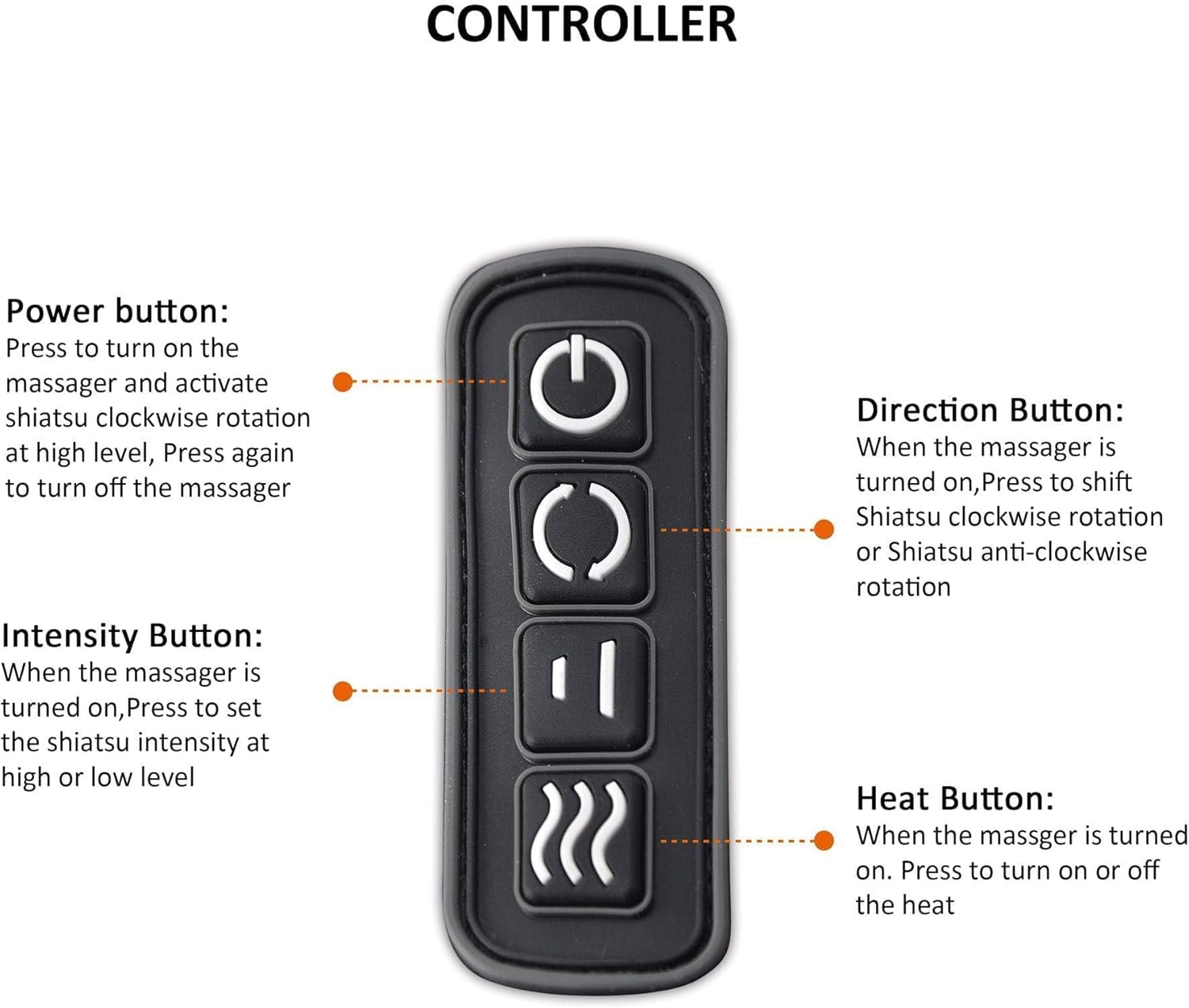 Snailax Cordless Shiatsu Neck and Back Massager with Heat