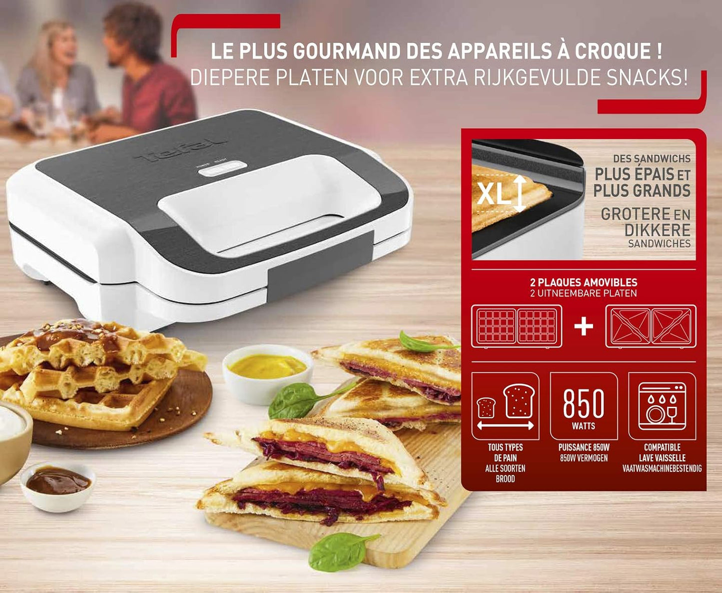Tefal XL Sandwich Maker & Waffle Iron with WMF Blender