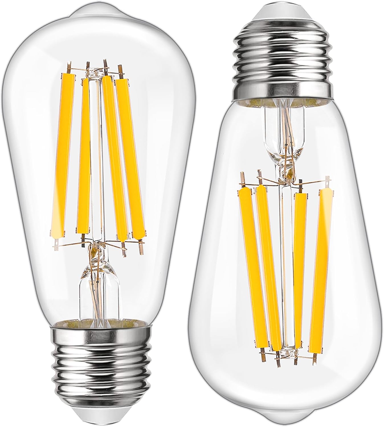 Genixgreen E27 LED ST58 Edison Bulbs: 12W Retro Style Globe Filament Warm White