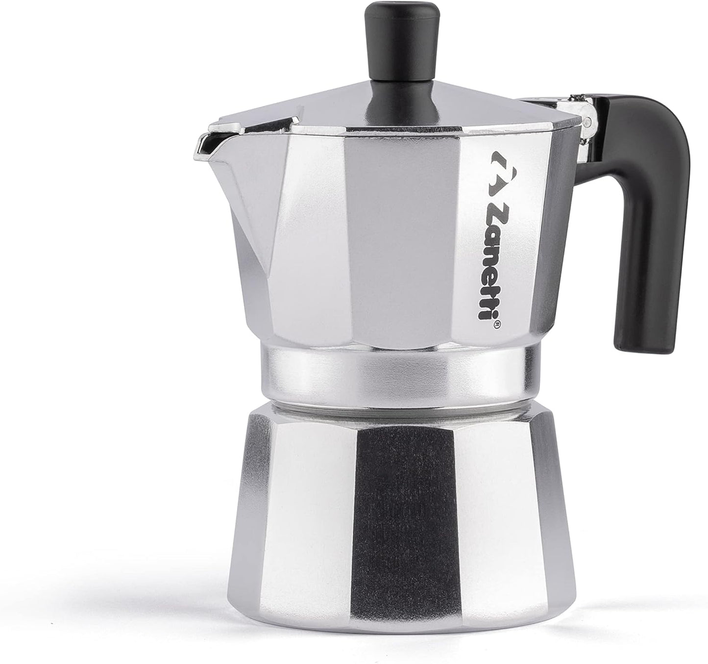 Zanetti Mama Aluminium Espresso Maker – 1‑Cup Moka Pot with Anti‑Drip