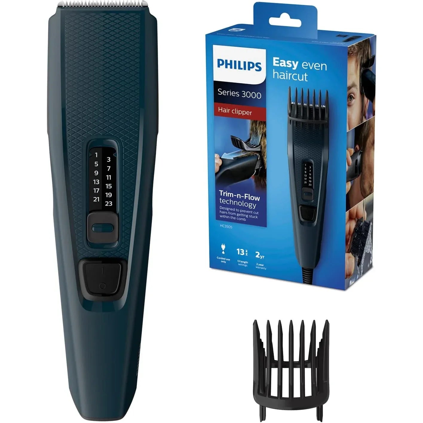 Philips Series 3000 Hair Clipper - Easy, Even Hair Cutting HC3505/15 - Gomix Brands Outlet