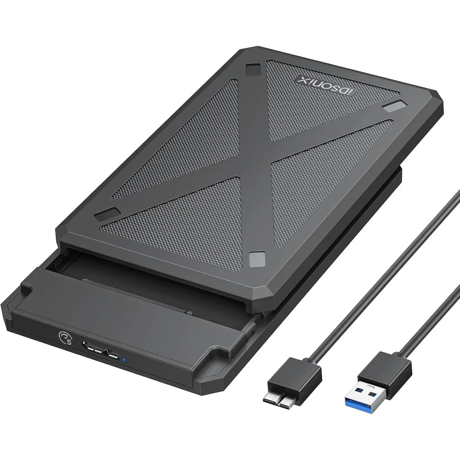 iDsonix 2.5-inch USB 3.0 Hard Drive Enclosure - Black, Tool-Free - Gomix Brands Outlet