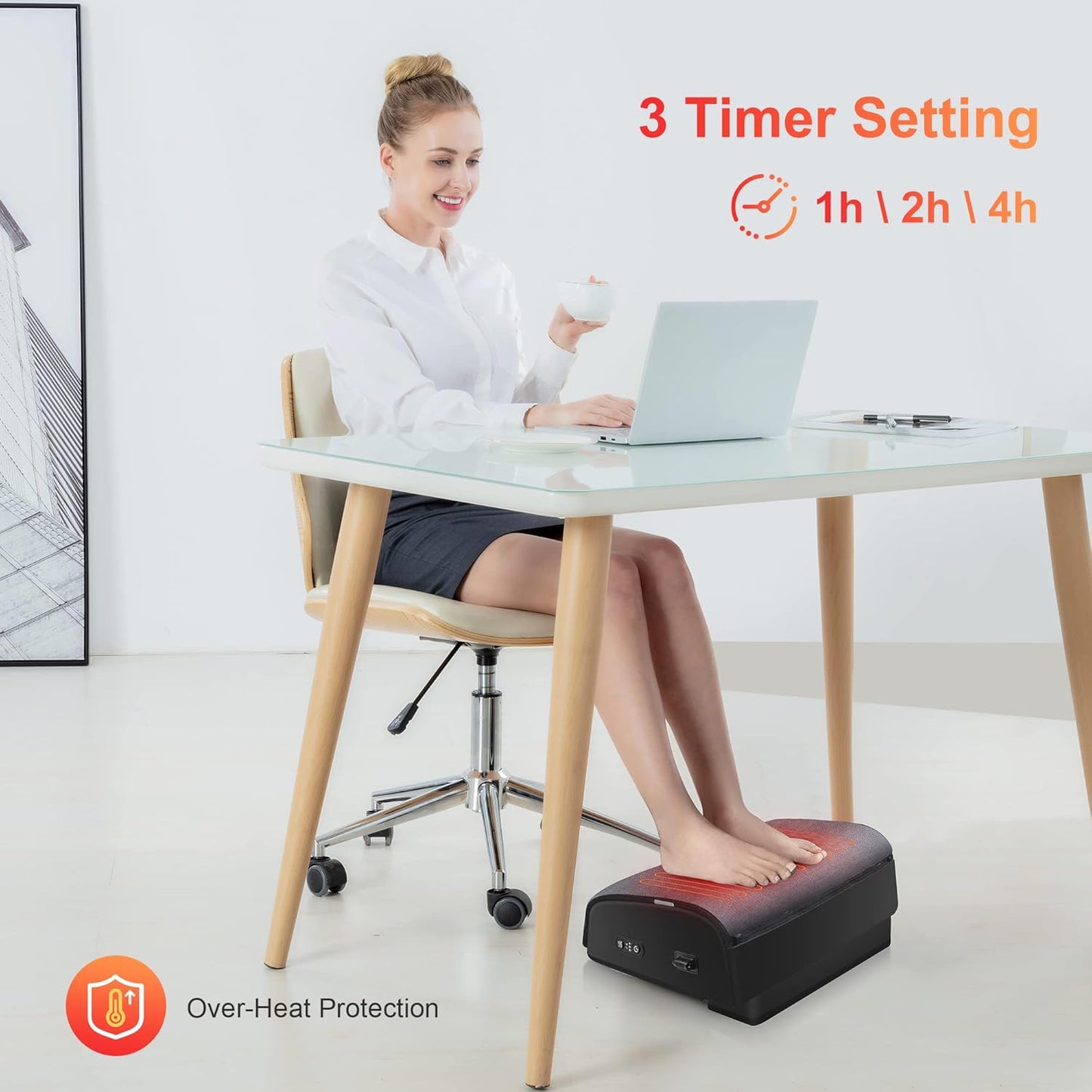 Ergonomic Heated Foot Rest