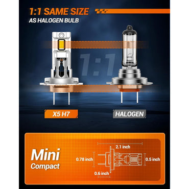 SEALIGHT H7 LED Headlight Bulbs 30,000 Lumen Super Bright Pack