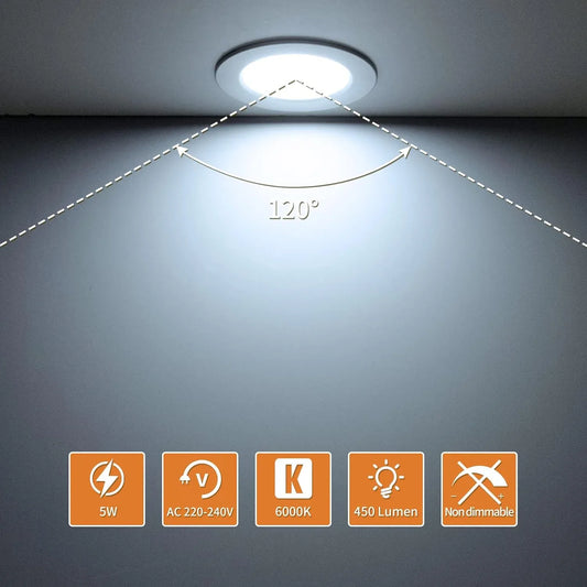 Tomosu 5W 6000K Slim LED Recessed Ceiling Light 6 Pack - Gomix Brands Outlet