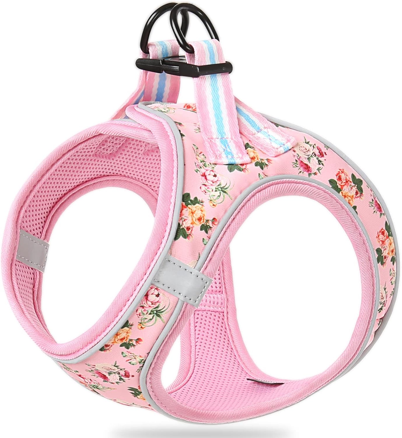 HEELE Dog Harness Soft Mesh Vest for Small Medium Dogs - Pink Flower
